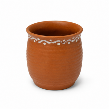 Kath N Clay Handmade Terracotta Style Ceramic Kulhad Cup Set of 4, 200 ml , Microwave & Dishwasher Safe Ceramic Drinkware for Home & Gifting