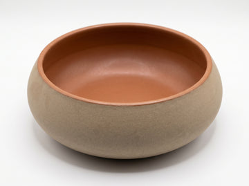 Kath N Clay Premium Ceramic Serving Bowls Set of 2 | Handcrafted Two-Tone Matte Sand & Glossy Terracotta Deep Stoneware Bowls for Soup, Salad, Ramen, Dal, Noodles & Curry | Microwave & Dishwasher Safe