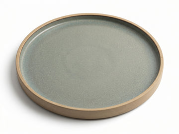 Kath N Clay Premium Ceramic Dinner Plate (Single Piece) | Speckled Slate Grey Stoneware Plate with Raised Rim | Modern Flat Plate for Main Course, Pasta & Serving | Microwave & Dishwasher Safe | Luxury Minimalist Tableware
