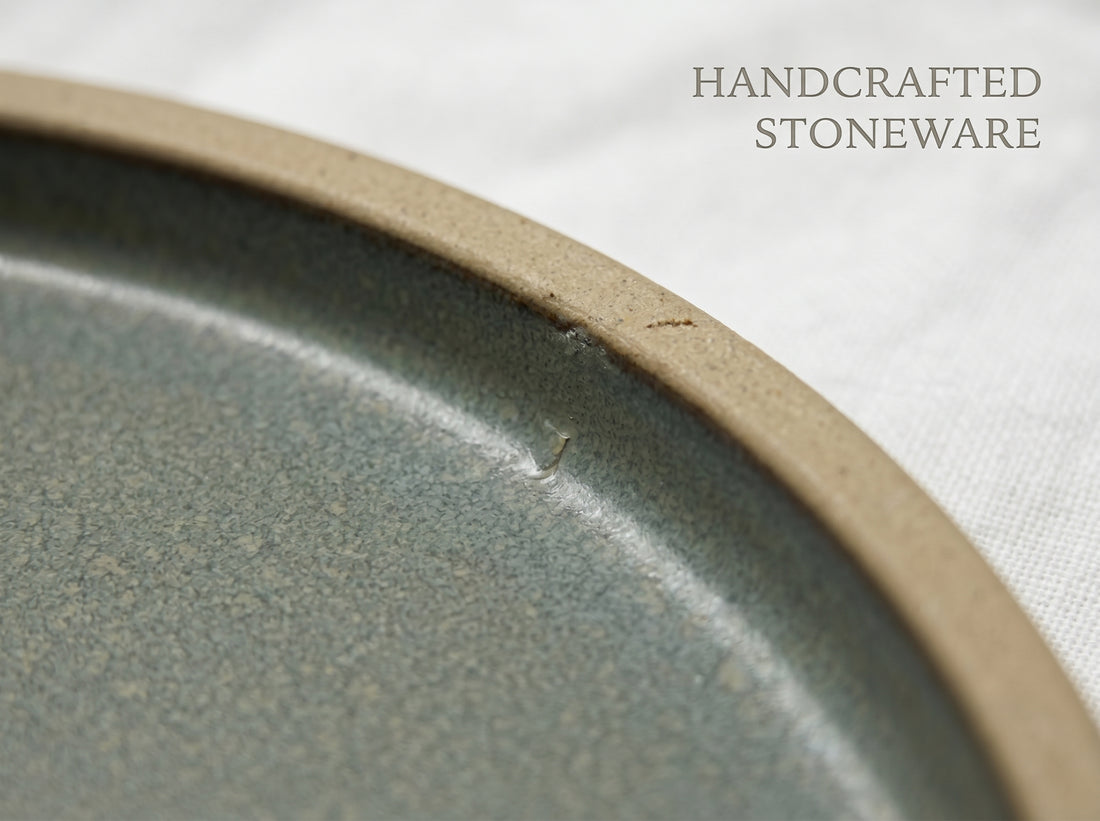 Kath N Clay Premium Ceramic Dinner Plate (Single Piece) | Speckled Slate Grey Stoneware Plate with Raised Rim | Modern Flat Plate for Main Course, Pasta & Serving | Microwave & Dishwasher Safe | Luxury Minimalist Tableware
