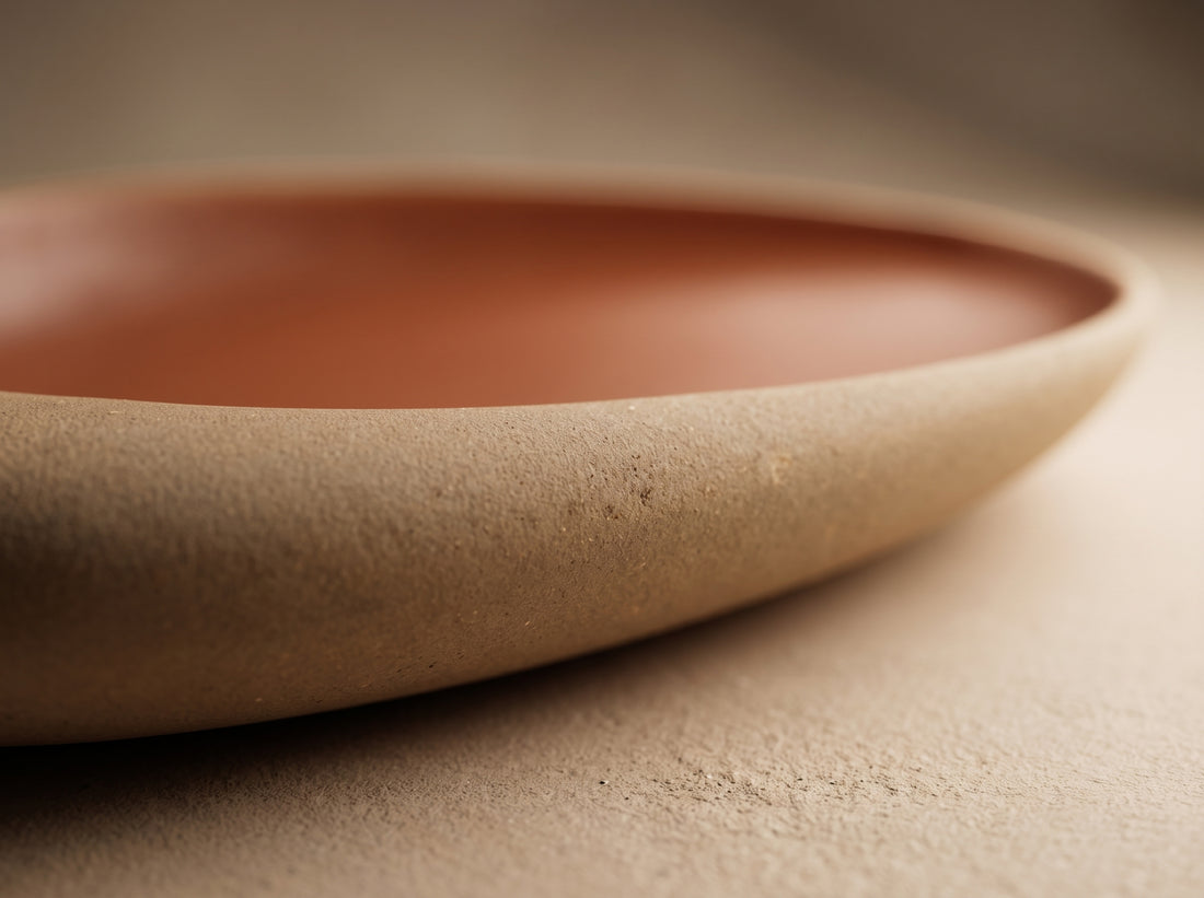 Kath N Clay Premium Ceramic Asymmetric Oval Serving Platter (Single Piece) | Matte Sand & Terracotta Stoneware Serving Tray | Organic Pebble Snack Plate for Appetizers, Sushi, Kebabs & Desserts | Microwave & Dishwasher Safe